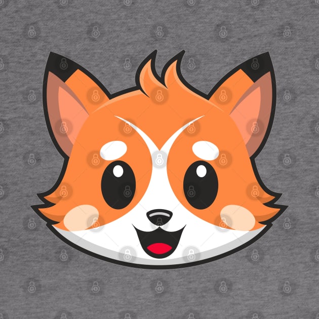 Cute Kawaii Fox Face Illustration by Art-Jiyuu